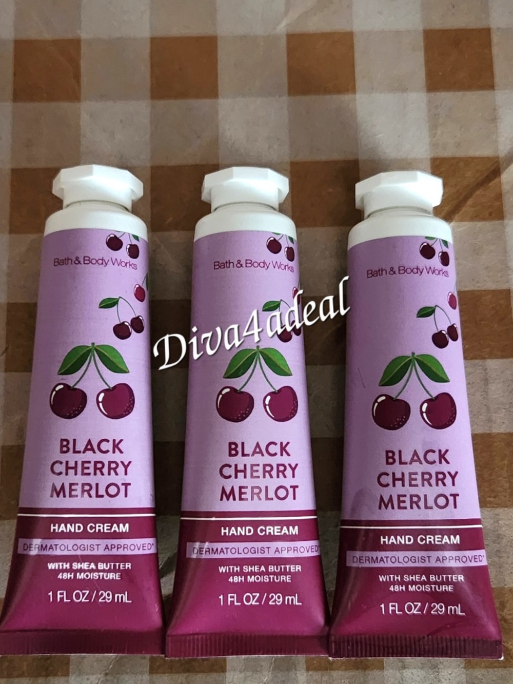 3X Bath & Body Works BLACK CHERRY METLOT 1oz Mini Hand Cream Bundle